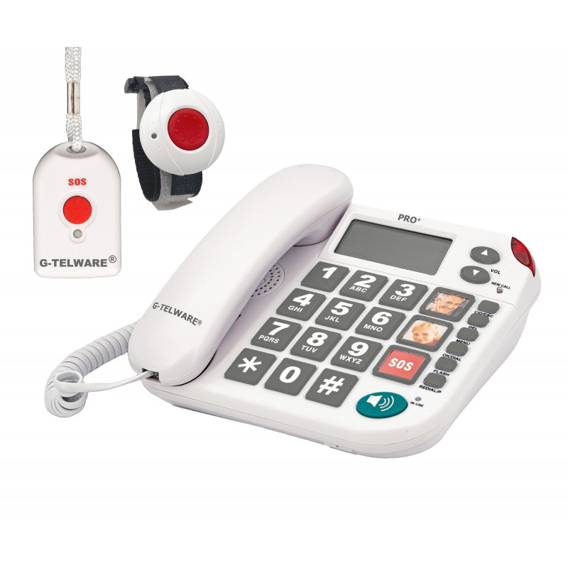 PRO+(G-TELWARE®)(pierwszy na świecie) technologia ciszy SOS telefon dla seniorów połączenie alarmowe 2025s/ SOSParam.einstellb.