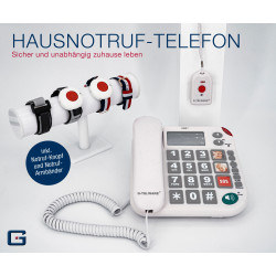 PRO+(G-TELWARE®)(Weltneuheit) Silence SOS Technik Seniorentelefon Notruf 2025er/ SOSParam.einstellb.