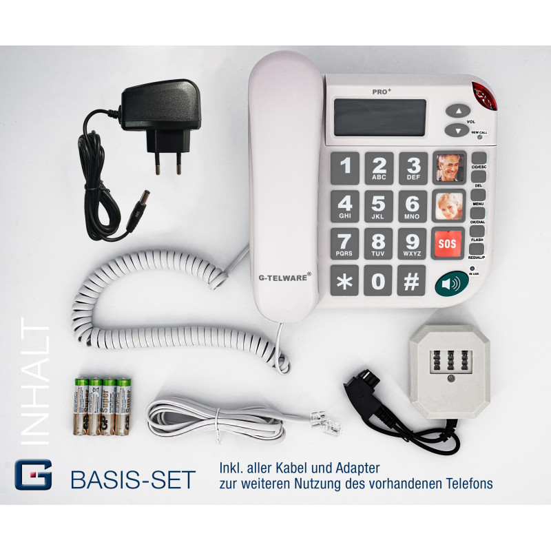 PRO+(G-TELWARE®)(Nouveauté mondiale) Silence SOS Technique Téléphone senior Appel d'urgence 2025/ SOSParam.einstellb.