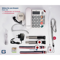 PRO+(G-TELWARE®)(Weltneuheit) Silence SOS Technik Seniorentelefon Notruf 2025er/ SOSParam.einstellb.