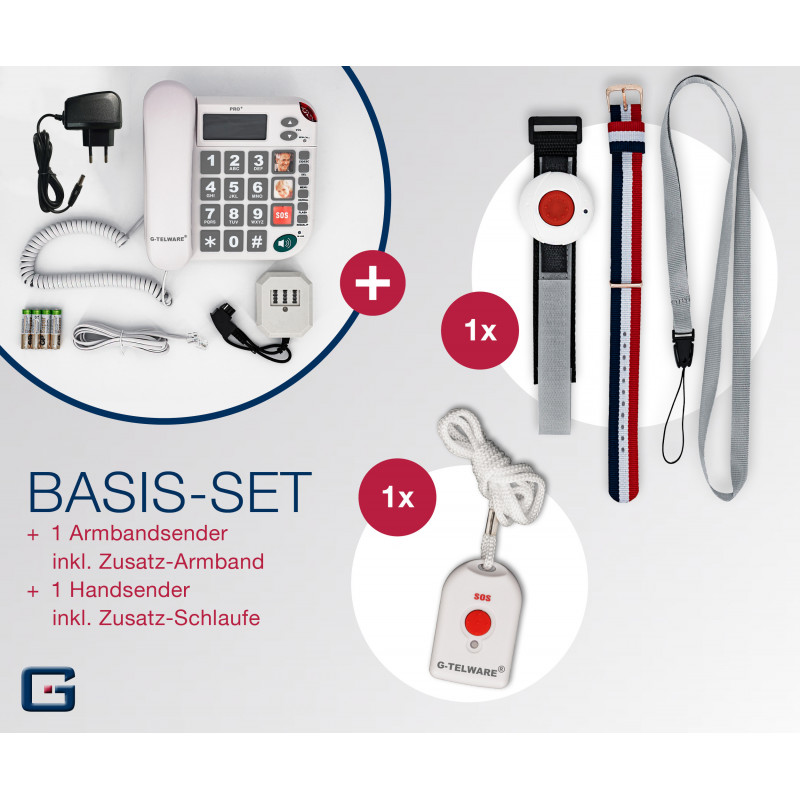 PRO+(G-TELWARE®)(Weltneuheit) Silence SOS Technik Seniorentelefon Notruf 2025er/ SOSParam.einstellb.