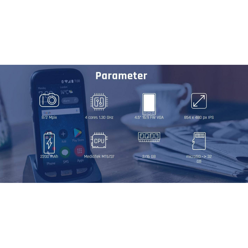 ONETOUCH SOS Harmony SMARTFON/Aparat z systemem Android/8 MP/2 MP