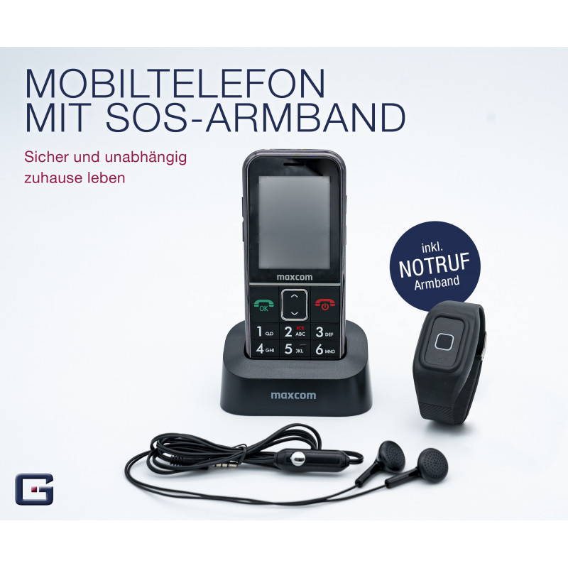 SENIORENHANDY GPS (Firmware 2021!)Notrufarmband Powered by G-TELWARE® Handy,  mit FUNKARMBAND, DEUTSCHES MENÜ