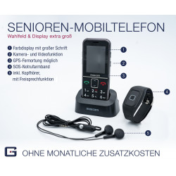 SENIORENHANDY GPS (Firmware 2021!)Notrufarmband Powered by G-TELWARE® Handy,  mit FUNKARMBAND, DEUTSCHES MENÜ