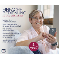 SENIORENHANDY GPS (Firmware 2021!)Notrufarmband Powered by G-TELWARE® Handy,  mit FUNKARMBAND, DEUTSCHES MENÜ