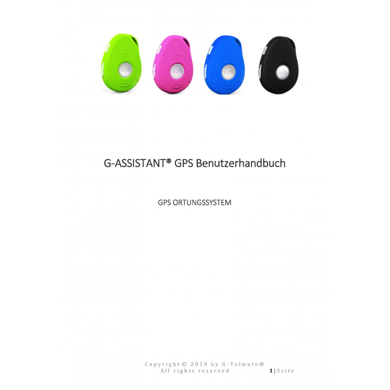 G-ASSISTANT® GPS SOS Tracker Manual