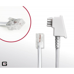 G-TELWARE® Router cable TAE-F on RJ45 (8P2C) Connection cable Compatible with DSL ADSL VDSL Fritzbox Internet router on phone