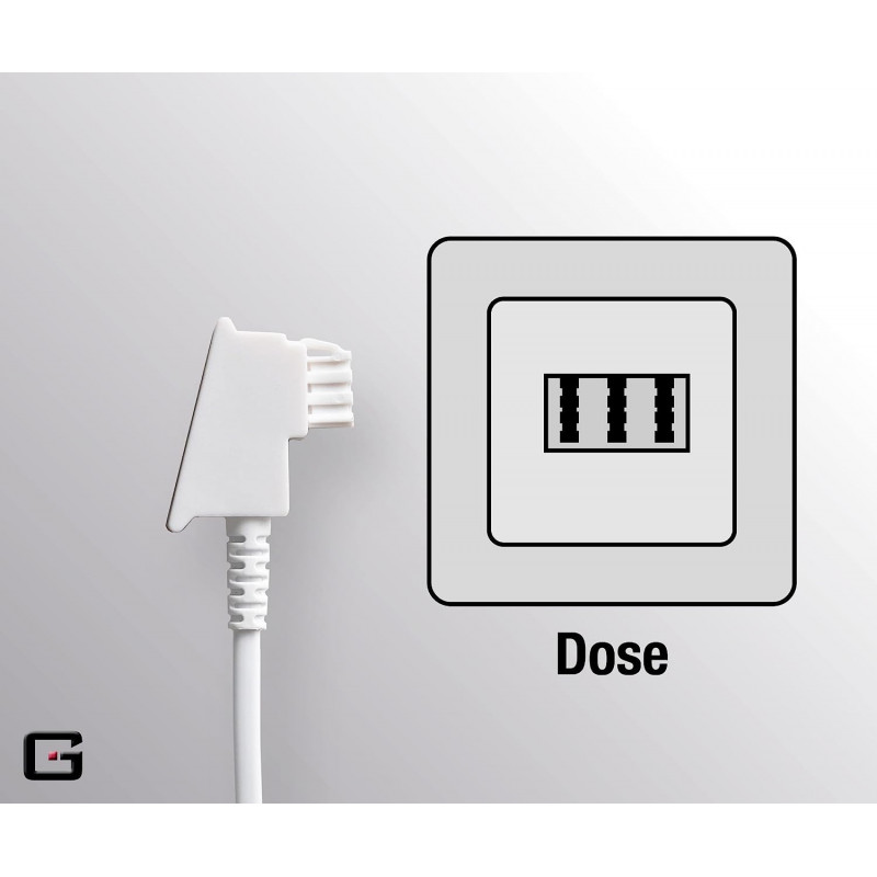 G-TELWARE® Router cable TAE-F on RJ45 (8P2C) Connection cable Compatible with DSL ADSL VDSL Fritzbox Internet router on phone