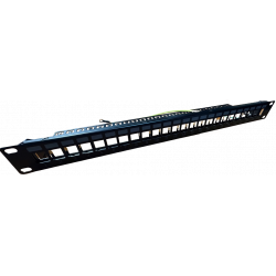 g-telware 24 port patch panel patch panel modular for keystone modules 1 U 19" inch rack mount compatible CAT5 CAT6 CAT7 CAT8 LA